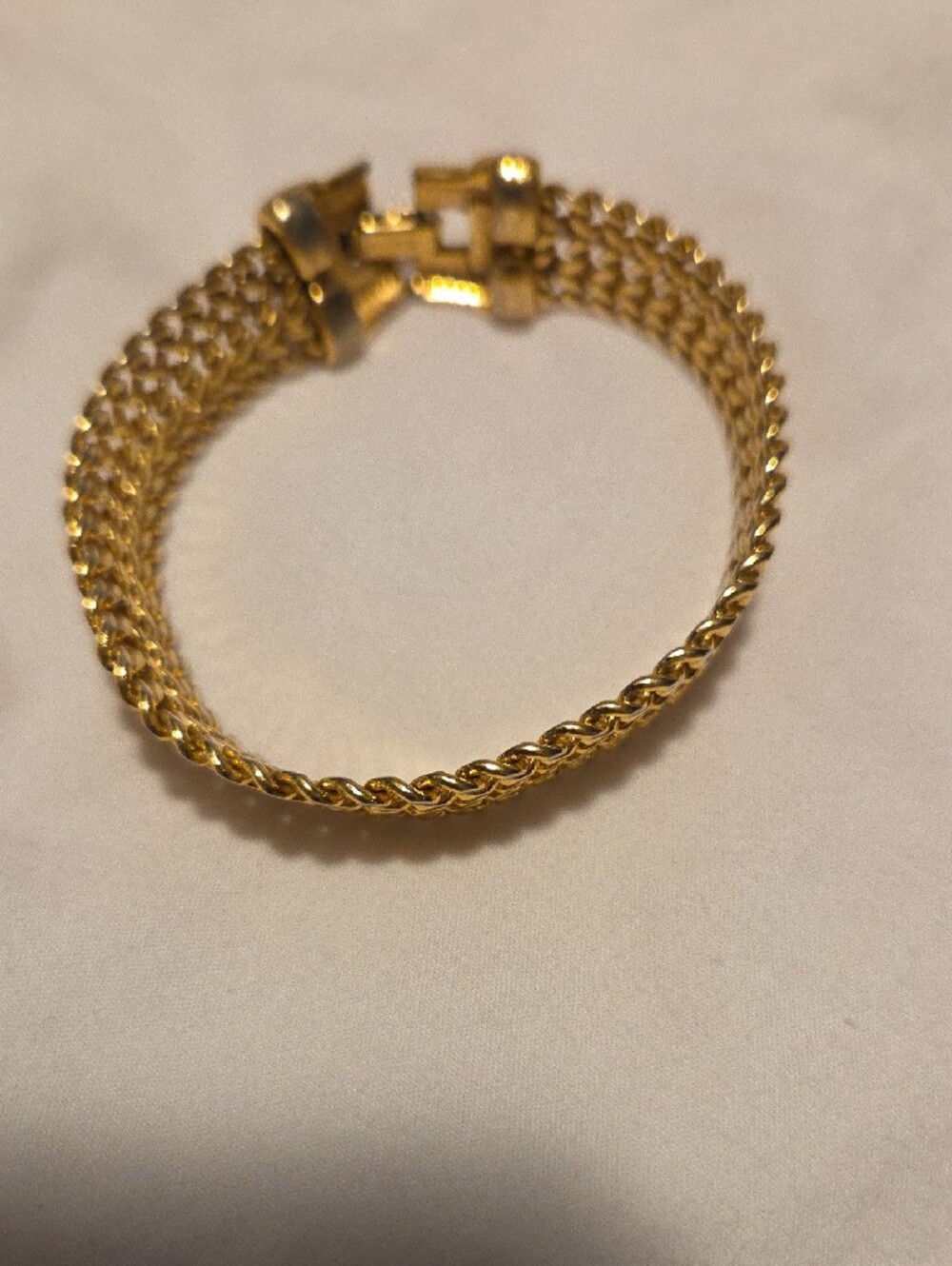 Vintage Monet Gold Toned Multi-Row Mesh Bracelet - Picture 3 of 6